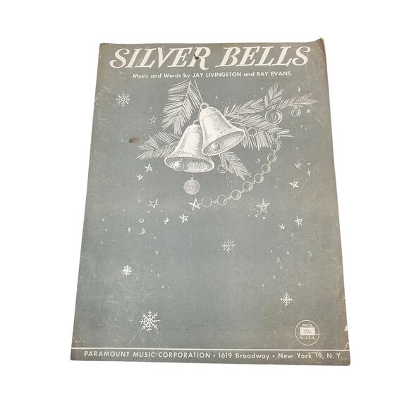 1950 Silver Bells Vtg Carol Sheet Music Christmas Carol by Jay Livingston - Picture 1 of 6